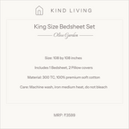 King Size Cotton Bedsheet Set with 2 Pillow Cases - Olive Garden