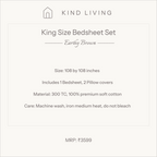 King Size Cotton Bedsheet Set with 2 Pillow Cases - Earthy Brown