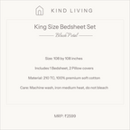 King Size Cotton Bedsheet Set with 2 Pillow Cases - Blush Petal