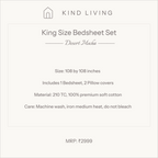 King Size Cotton Bedsheet Set with 2 Pillow Cases - Desert Mocha