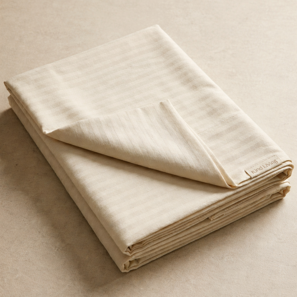 King Size Cotton Bedsheet with 2 Pillow Cases - Warm Beige