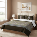 King Size Cotton Bedsheet Set with 2 Pillow Cases - Olive Garden