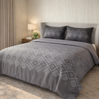 King Size Cotton Bedsheet Set with 2 Pillow Cases - Ash Grey